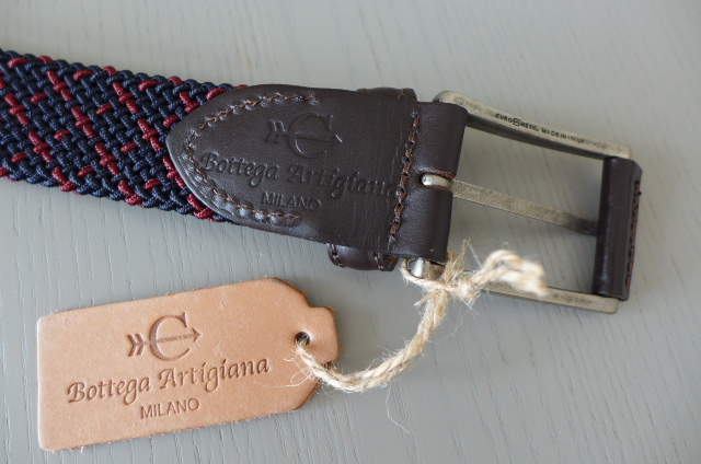新品 送料無料 即決 イタリア制 Bottega Artigiana エラスティック 伸縮 メッシュ ベルト サイズ95 ボッテガアルティジャーナ 本革