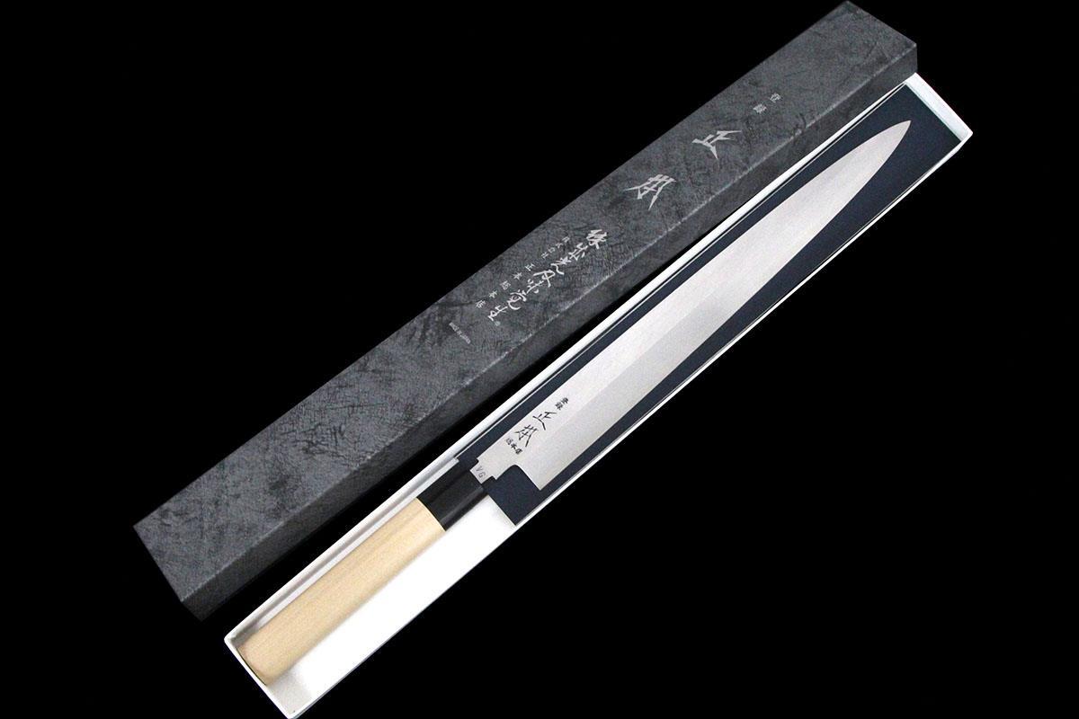 未使用品｜正本総本店 柳刃包丁 尺一 コバルト鋼 朴柄 VG0433 箱付 KN02-A10597-2L3A