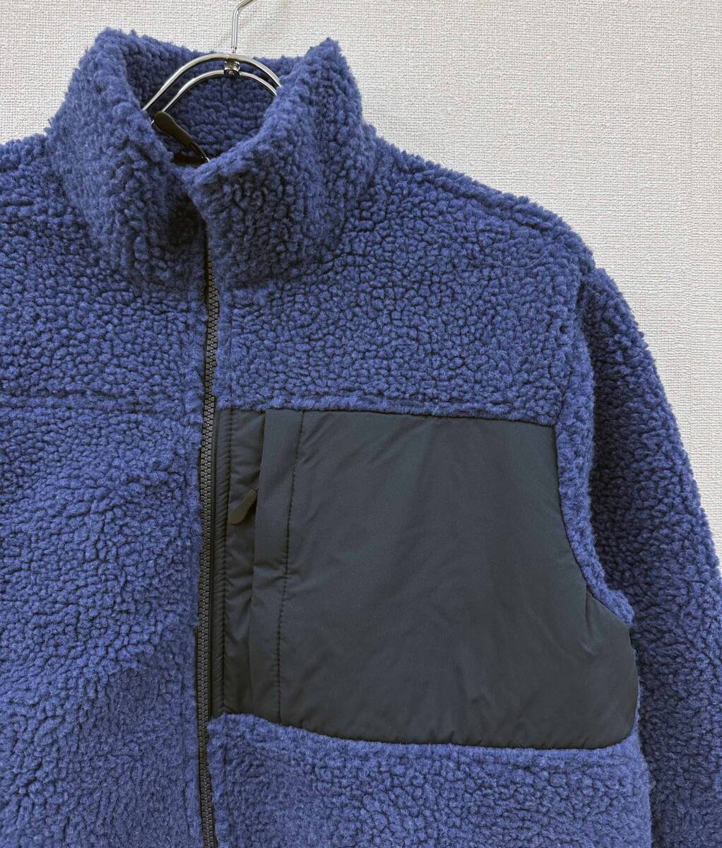 新品 M コストコ 32HEAT メンズ ボアジャケット 裏ボア ネイビー 新品 M コストコ 32HEAT メンズ ボアジャケット 裏ボア ネイビー
