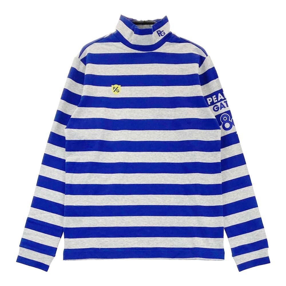 【新品】PEARLY GATES パーリーゲイツ 2023年モデル ハイネック 長袖Tシャツ ボーダー柄 グレー系 1 [240101325863] ゴルフウェア