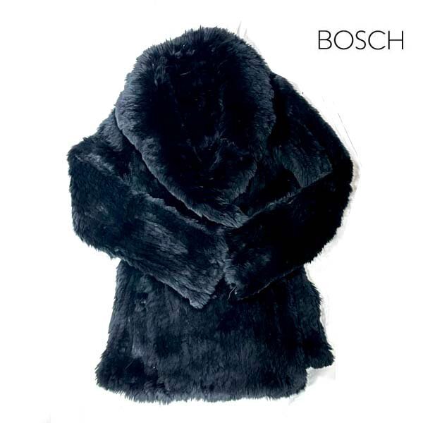 BOSCH/ボッシュ ラビットファーコート ブラック 38 コットン100％ ジャケット 上着 毛皮 アウター