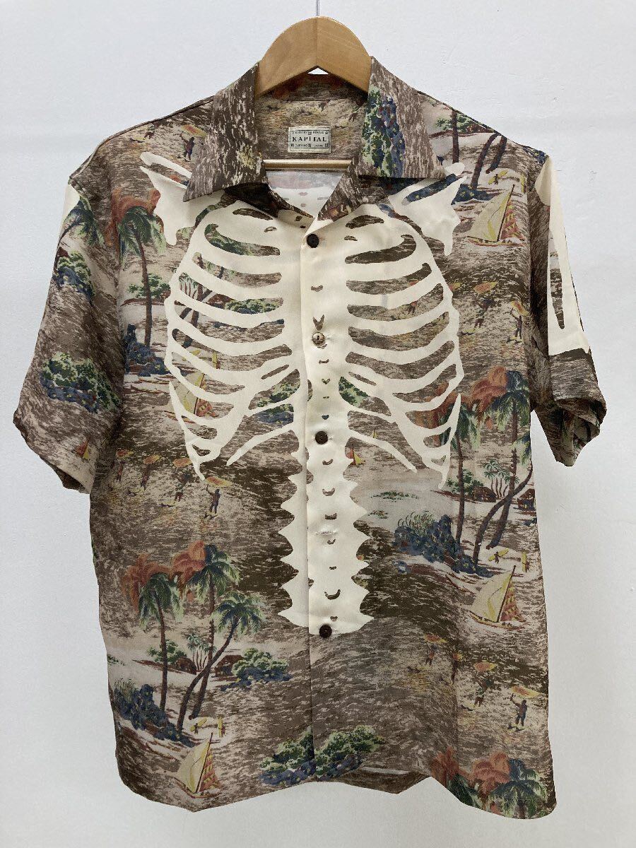 Kapital キャピタル Bone Kamehameha Aloha Shirt スカル シャツ Kapital キャピタル Bone Kamehameha Aloha Shirt スカル シャツ