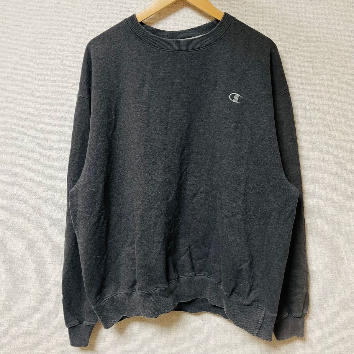 Champion チャンピオン　 スウェット トレーナー　 グレー　古着　ロゴ　ワンポイント　メンズ　3L