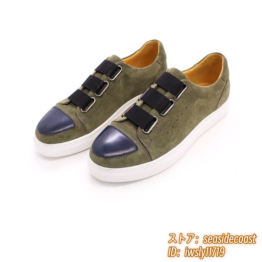  top class * regular price 9 ten thousand super Loafer slip-on shoes men's sneakers original leather shoes worker handmade cow leather driving gentleman shoes leather shoes green 26.5cm