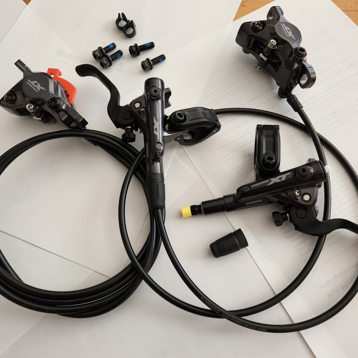 新品未使用 SHIMANO 油圧ディスクブレーキセット 前後 DEORE XT 8100 左右 bl-m8100 brーm8100