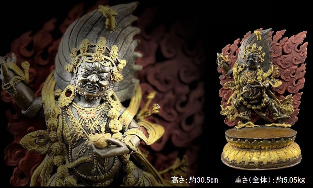 集】041319古銅製 僧侶仏像置物 五鈷杵 時代仏教美術 22040805