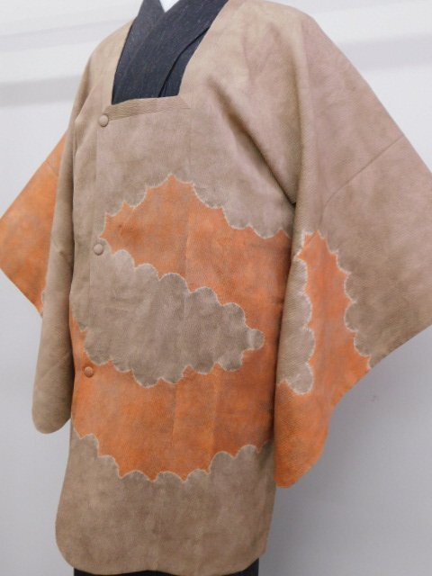 〔楽布〕P32013　美品！　絞り　道行コート　ｔ