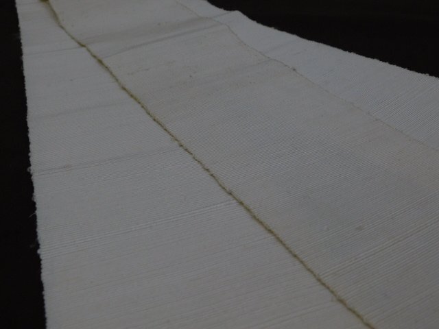 〔楽布〕P32003　白　紬　角帯　未使用品　男物　k
