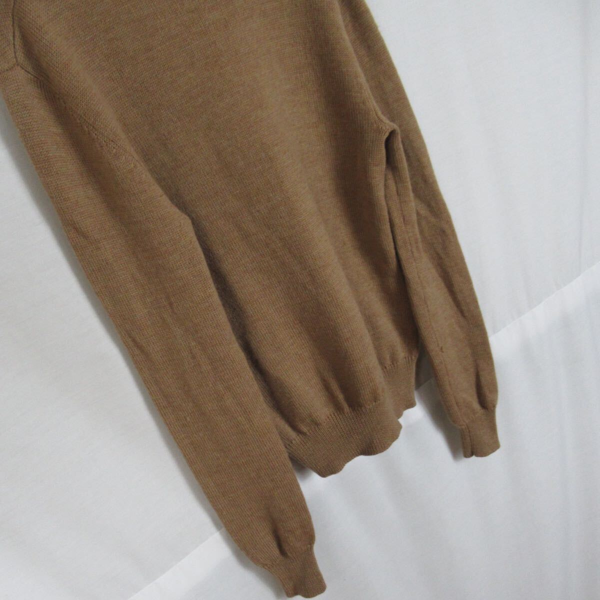 RALPH LAUREN ウール ニット Vネック セーター ブラウン Mサイズ ラルフローレン レディース 長袖 秋冬 トップス シンプル プルオーバー_画像6