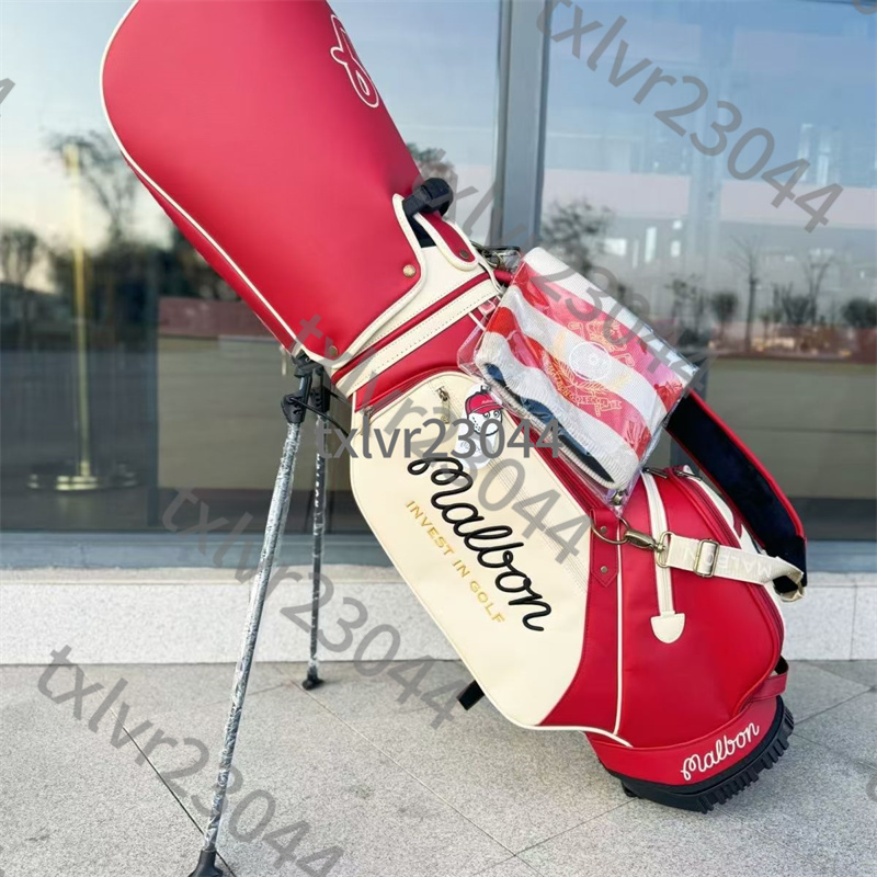 マルボン ゴルフ malbon golf キャディーバック9型 4KG 男女兼用 スタンドバッグ red●TV054
