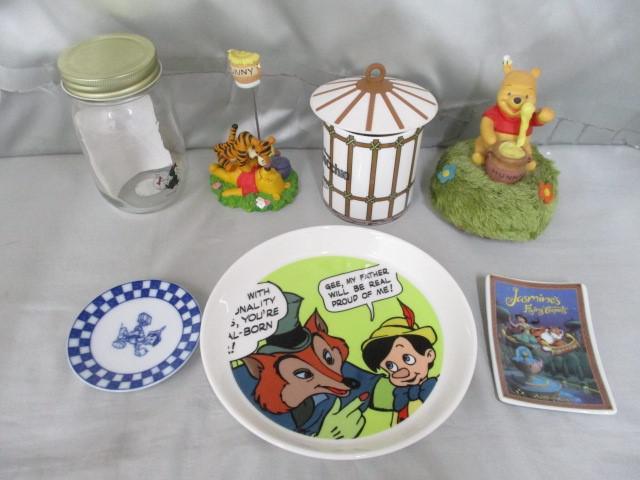 【同梱可】中古品 ディズニー ピノキオ プーさん 陶器製 マグカップ オルゴール 皿 等 グッズセット