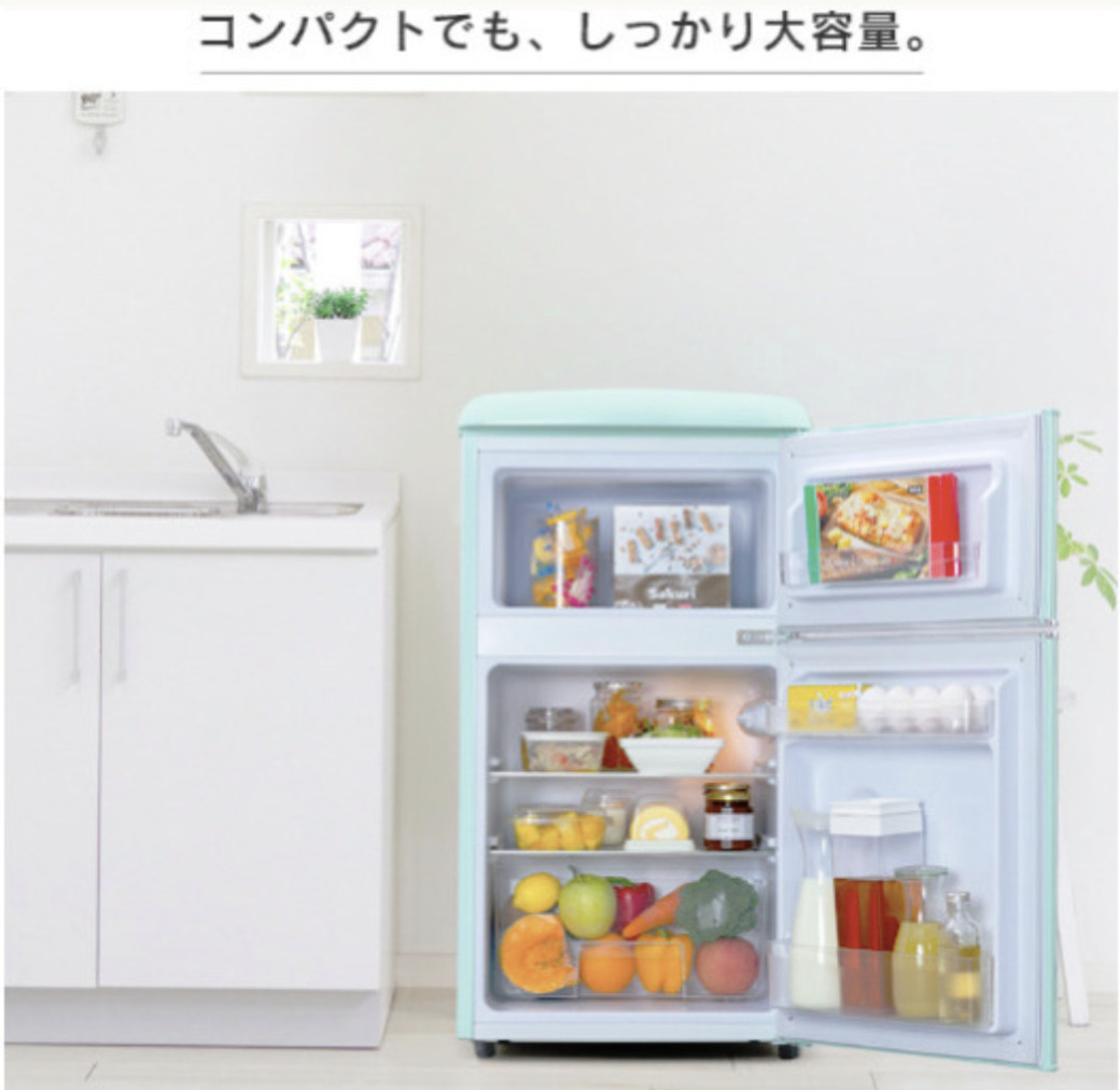 愛らしいデザイン】ブラック 冷蔵庫 小型 おしゃれ 右開き 81L 2 愛らしいデザイン】ブラック 冷蔵庫 小型 おしゃれ 右開き 81L 2