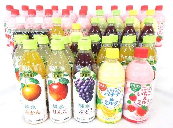 送料300円(税込)■co143■◎飲料(いちご&ミルク・純水ぶどう 等) 7種 48本【シンオク】