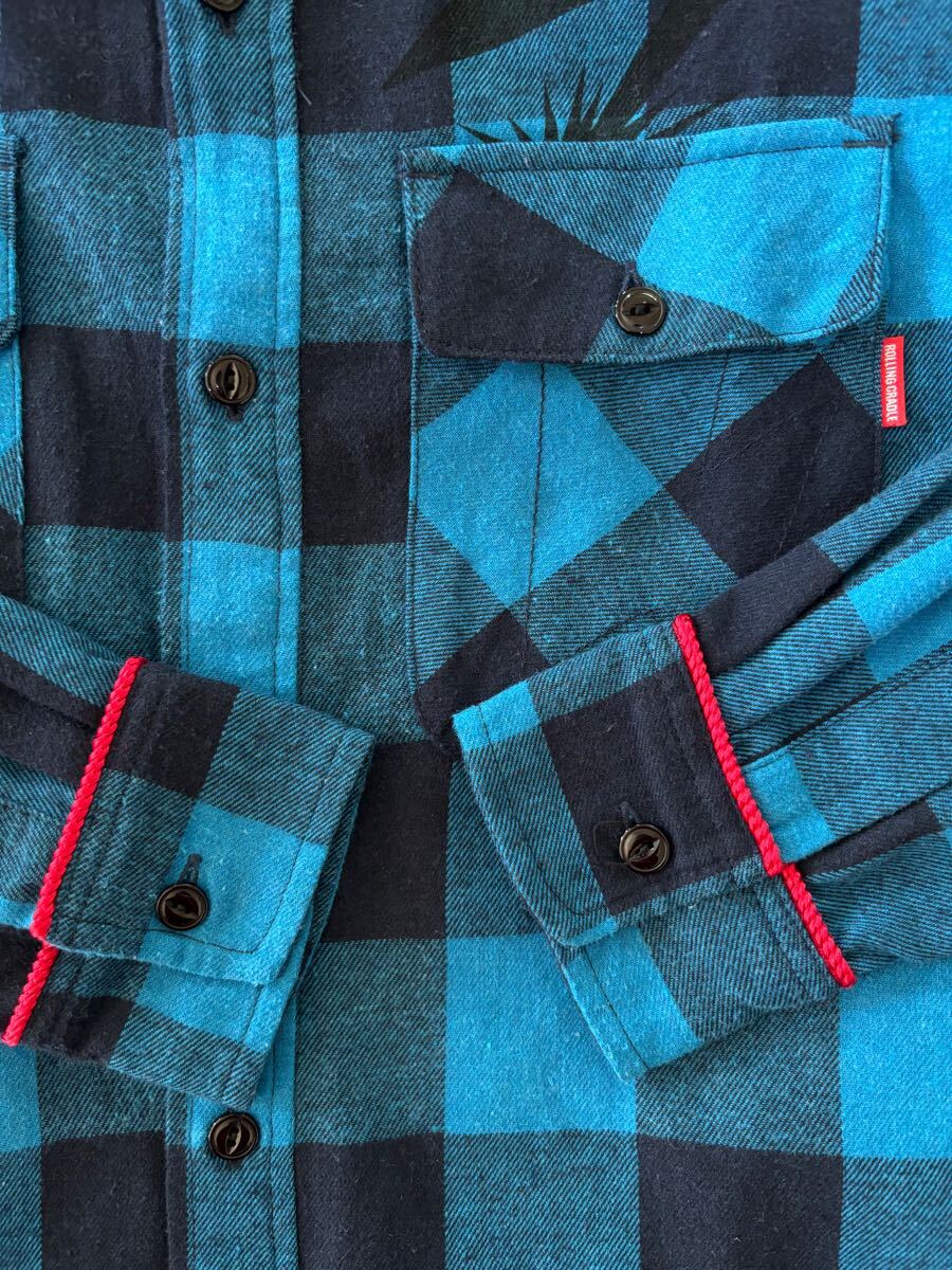ROLLING CRADLE ローリングクレイドル　チェックシャツ　ブルー　サイズS_画像3