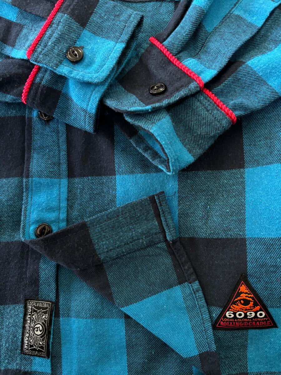 ROLLING CRADLE ローリングクレイドル　チェックシャツ　ブルー　サイズS_画像5