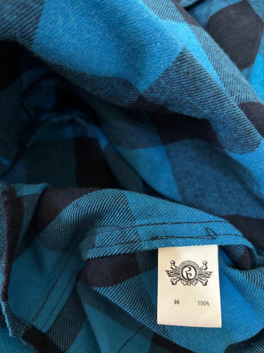 ROLLING CRADLE ローリングクレイドル　チェックシャツ　ブルー　サイズS_画像7