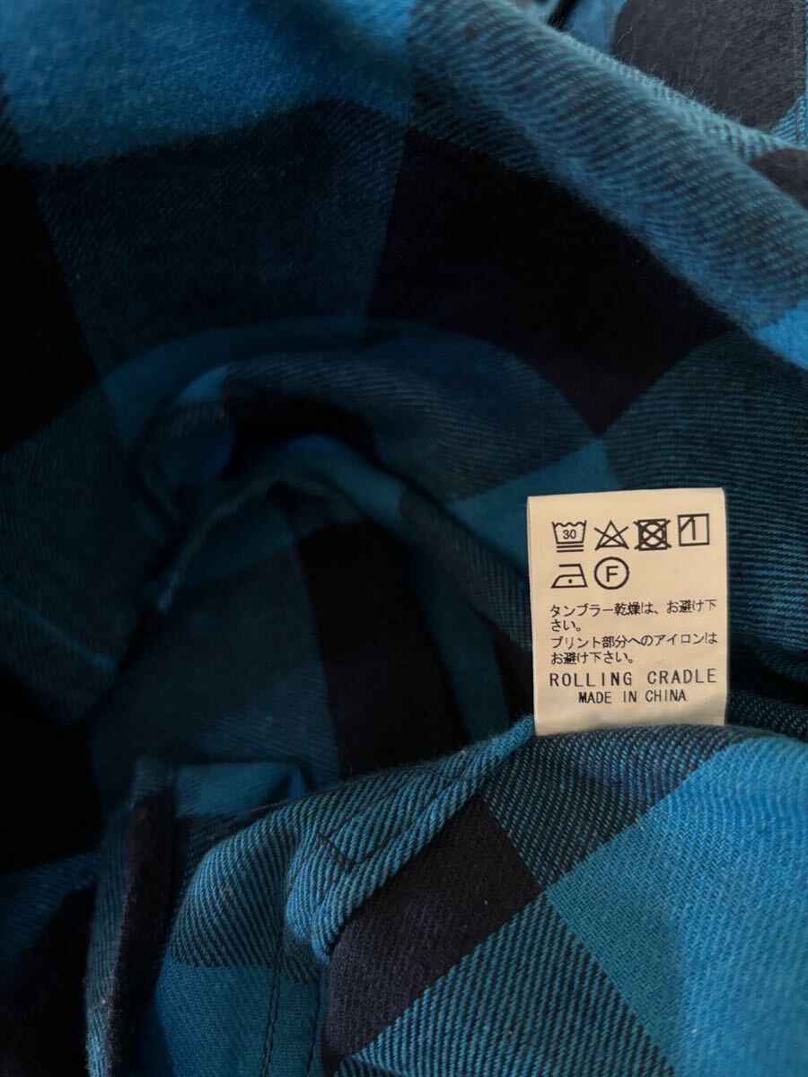 ROLLING CRADLE ローリングクレイドル　チェックシャツ　ブルー　サイズS_画像8