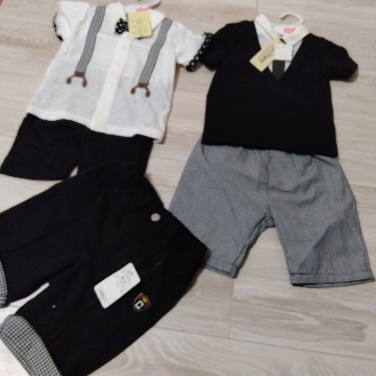 ★即決送料無料★90 95cm　男児　男の子　冠婚葬祭スーツ上下セット　未使用新品タグ付き　春夏秋用　セパレート