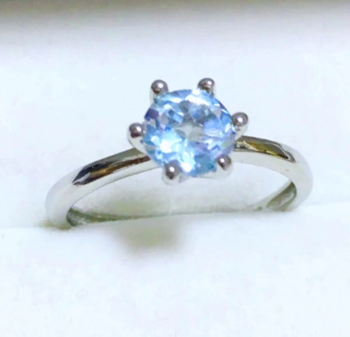 S925/アクアマリン 6本爪リング/フリーサイズ/管理番號(hào)TmrAM8 S925 アクアマリン
