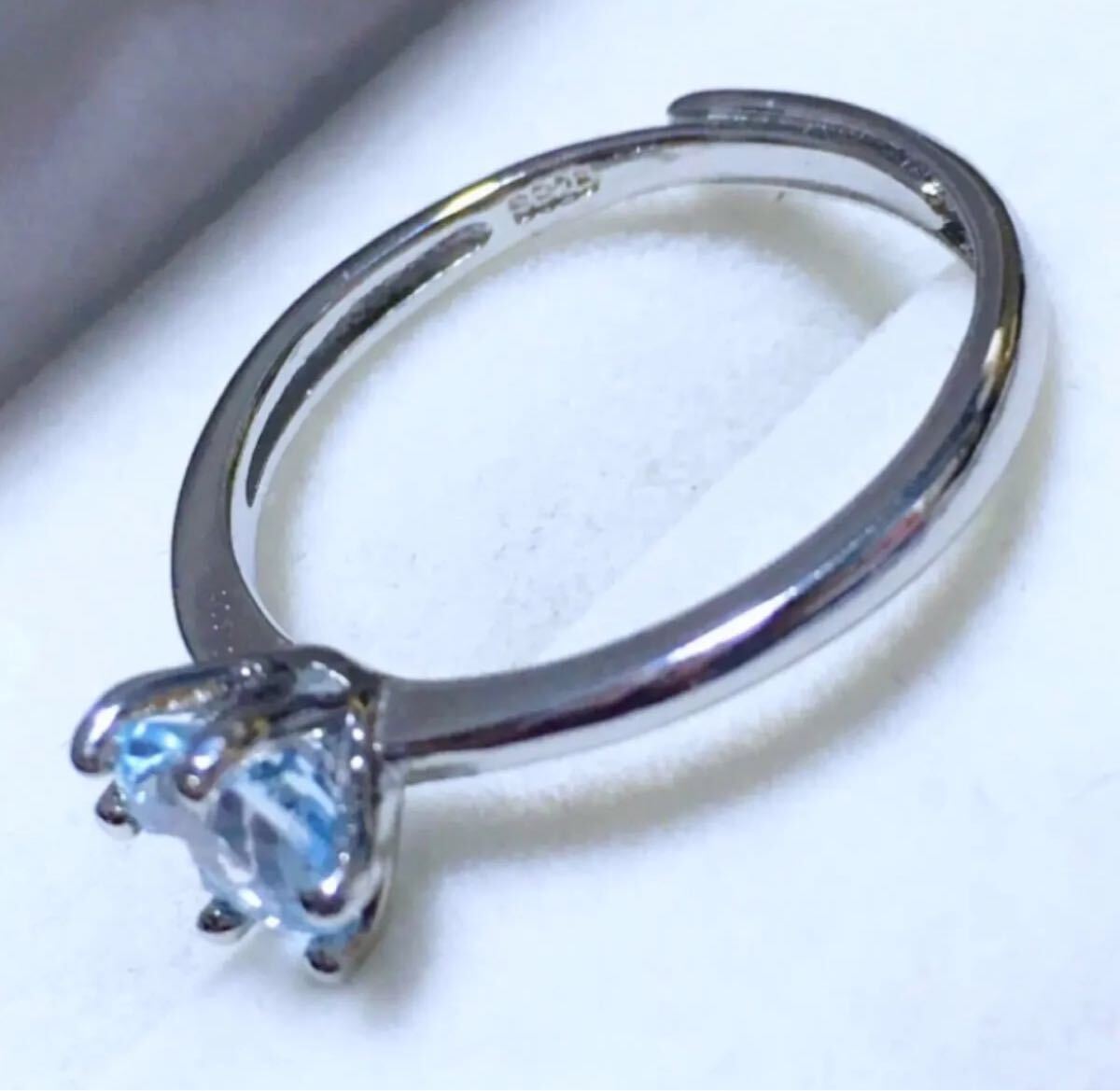 S925/アクアマリン 6本爪リング/フリーサイズ/管理番號(hào)TmrAM8 S925 アクアマリン