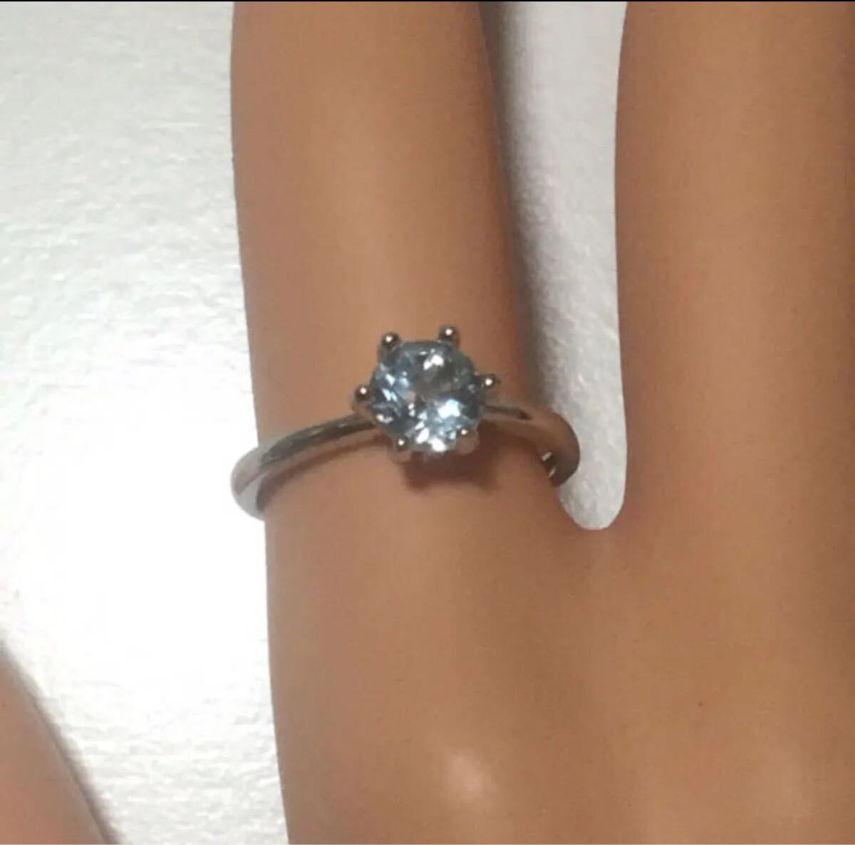 S925/アクアマリン 6本爪リング/フリーサイズ/管理番號(hào)TmrAM8 S925 アクアマリン