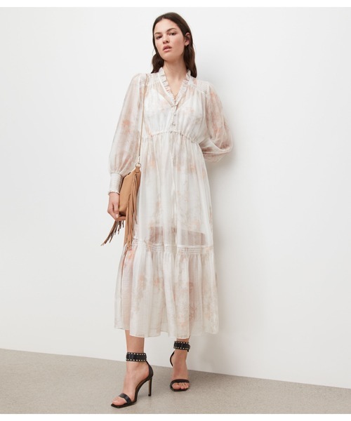 「ALLSAINTS」 長袖ワンピース 4 ホワイト レディース