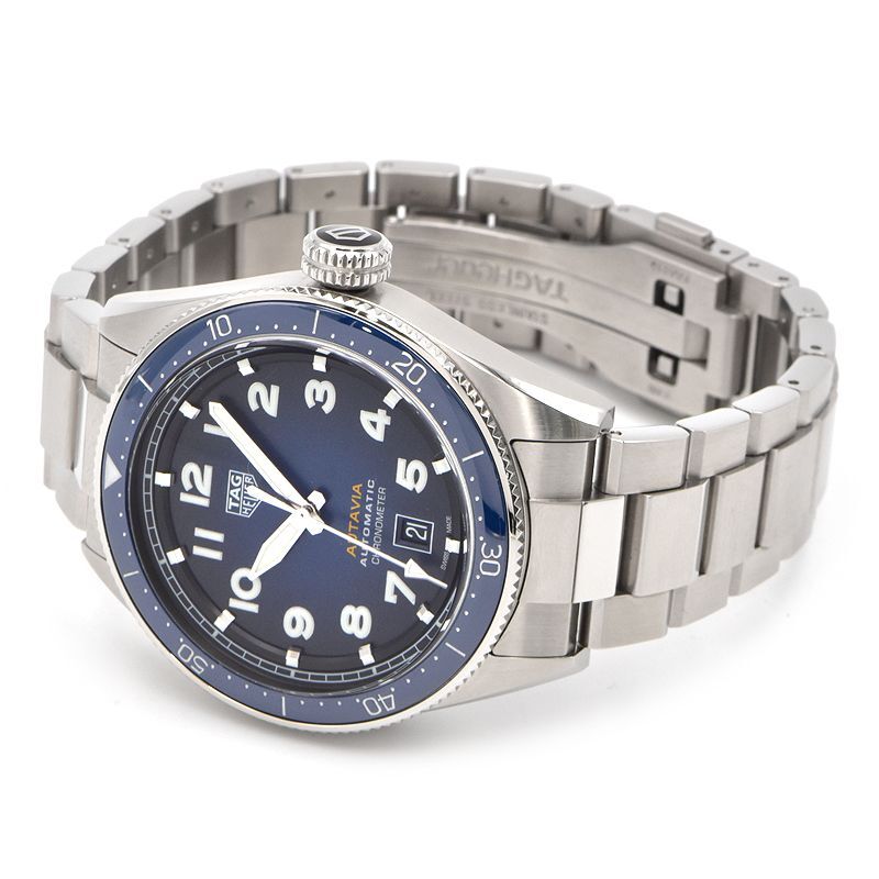 [3 год гарантия ] TAG Heuer мужской o-ta vi aWBE5116.EB0173 WBE5116 коробка гарантия имеется календарь голубой циферблат самозаводящиеся часы наручные часы б/у бесплатная доставка 
