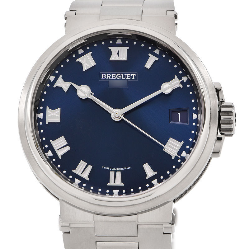 [3 год гарантия ] Breguet мужской морской 5517 5517TI/Y1/TZ0 коробка гарантия titanium календарь прозрачный задний голубой самозаводящиеся часы наручные часы б/у бесплатная доставка 