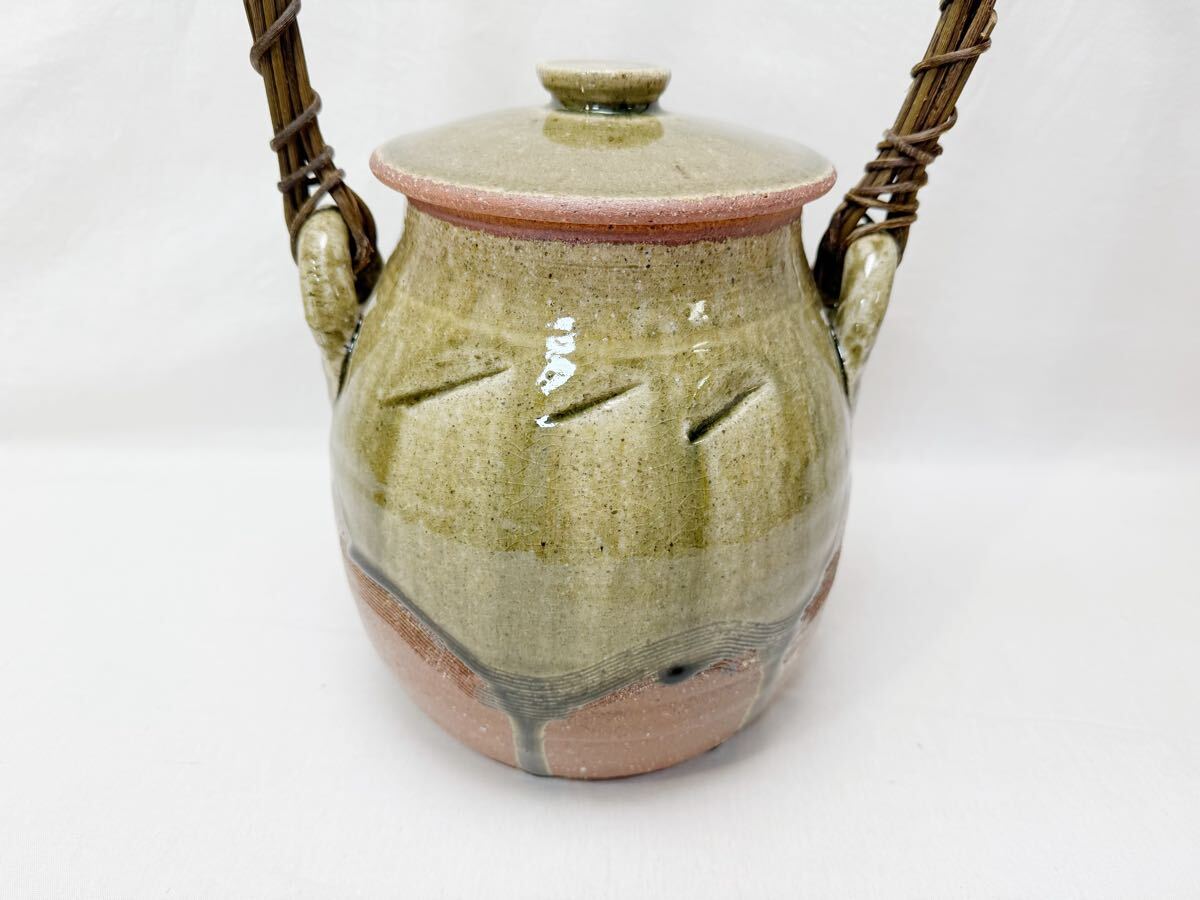 茶道具、飾壺、信楽焼、彦四郎作、すぎ47番 M607789 未使用 茶道具 西尾彦四郎作 信楽焼 火消壺 陶印 水屋