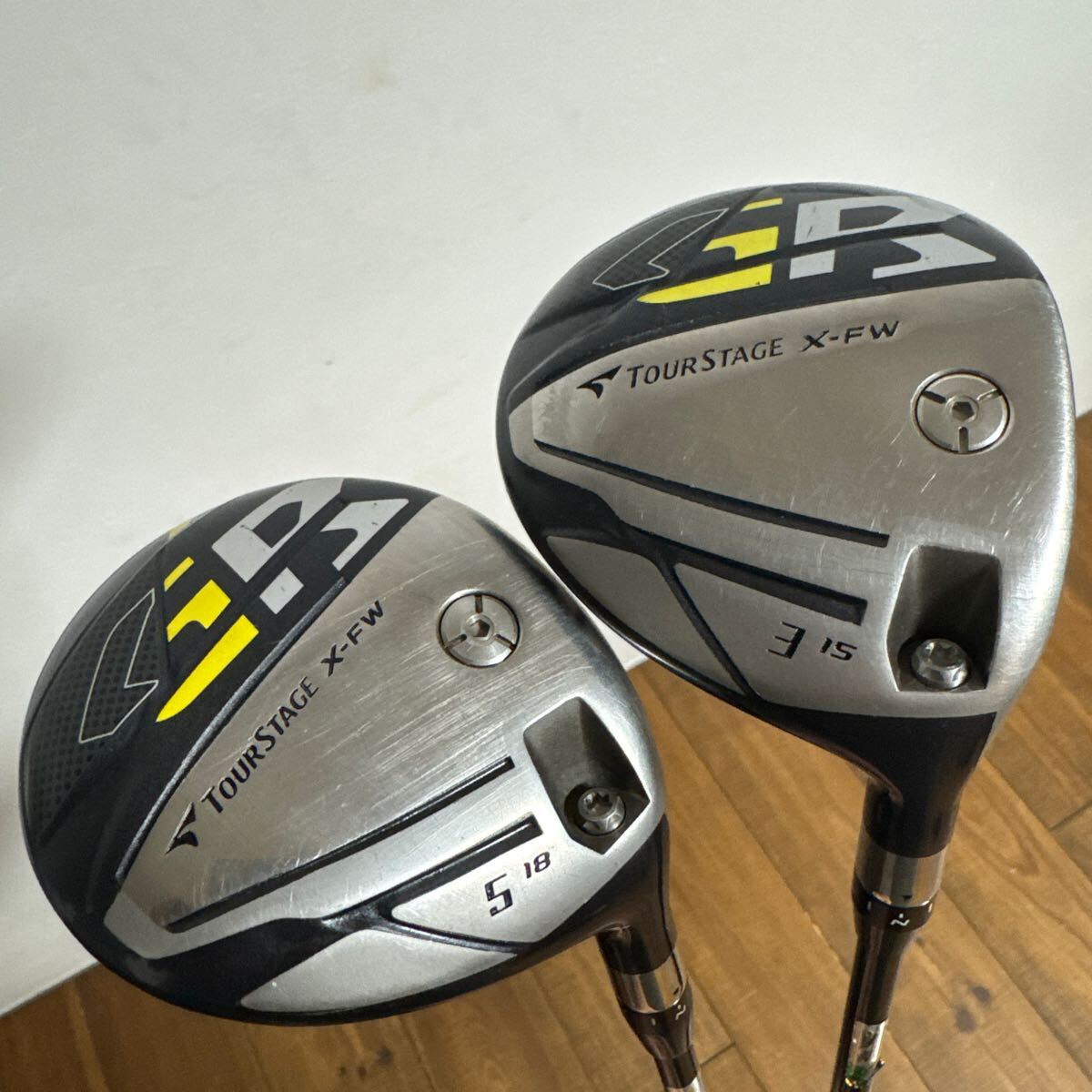 ブリヂストン　ツアーステージ 3w 5w 15度　18度　2本セットGR X-FW フレックスSR ツアーAD B14-03w 送料無料