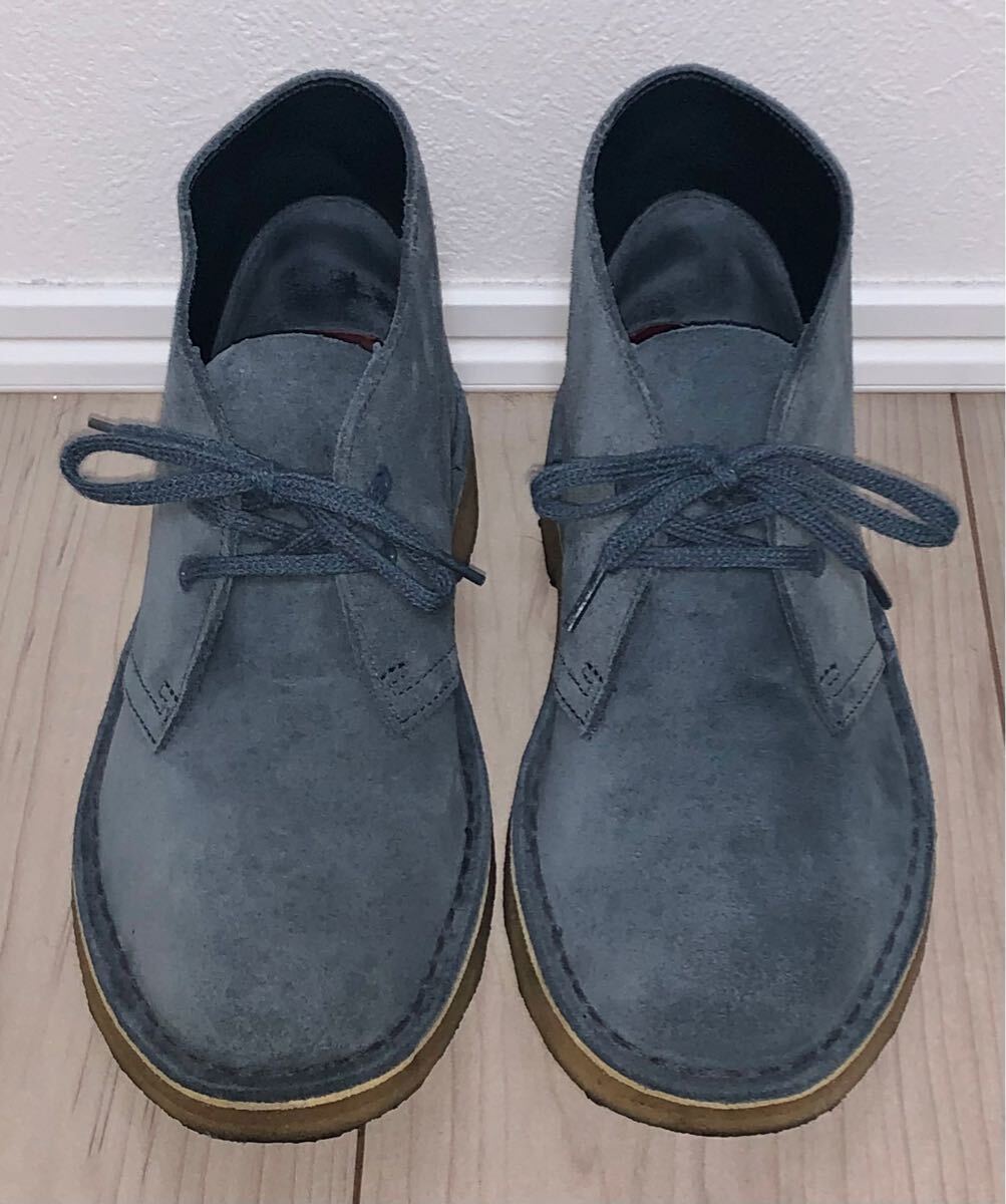 良品 Clarks クラークス スエード デザートブーツ ディープブルー ブルー 青 UK4 23cm Charles F. Stead チャールズ F ステッド スウェード