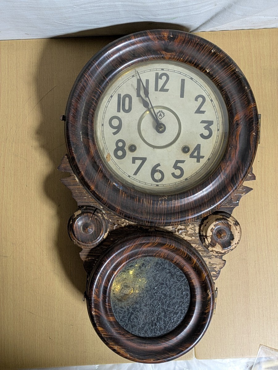 NEW CLOCK 振り子時計 部品取り (ジャンク/ ゼンマイ式 掛時計 NEW CLOCK 振り子時計 部品取り (ジャンク/ ゼンマイ式 掛時計