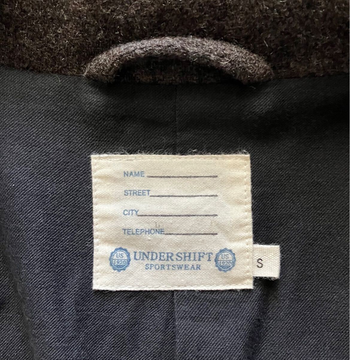 ★送料無料！ハリウッドランチマーケット　UNDER SHIFT ウールコート　茶★S_画像5