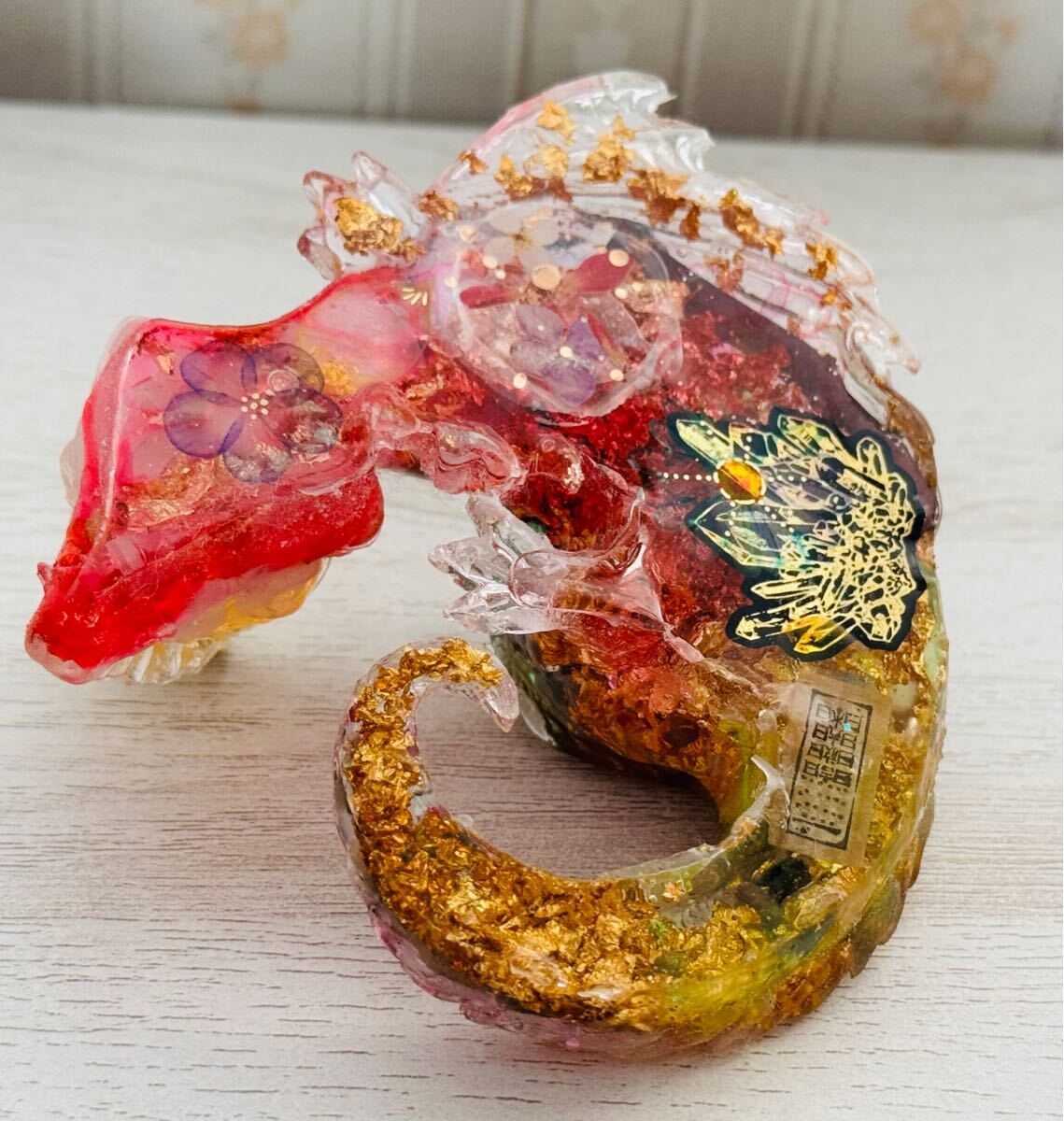 開運絵画龍 龍宿り龍オルゴナイト 虹瑞龍様作品 新品・未使用品