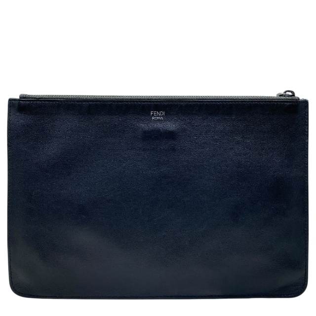 FENDI フェンディ 7N0078 モンスター クラッチバッグ セカンドバッグ バッグバグズ レザー スタッズ ブラック