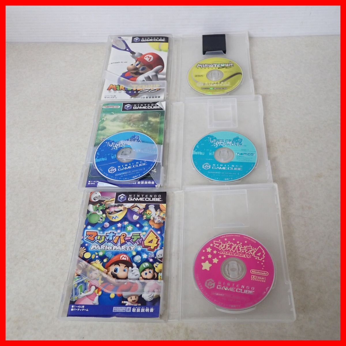 動作品 GC ゲームキューブ 本体 オレンジ+マリオテニスGC 等 ソフト3本 