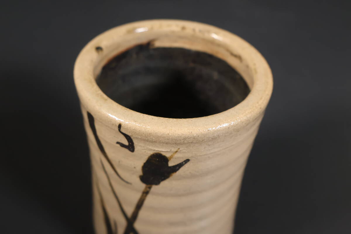 年末のプロモーション大特価! □□楽吉左衛門/立鼓花入/花器・花生け/ 箱有ります ※真贋 花器、壷