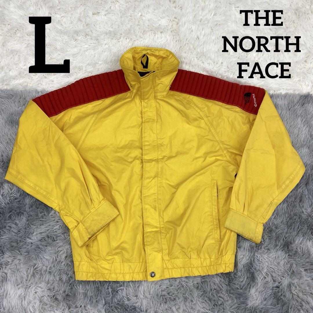 【希少】 THE NORTH FACE ザノースフェイス ナイロン ジャケット GORE-TEX イエローレッド L メンズ SEE REVERSE FOR CARE アウター