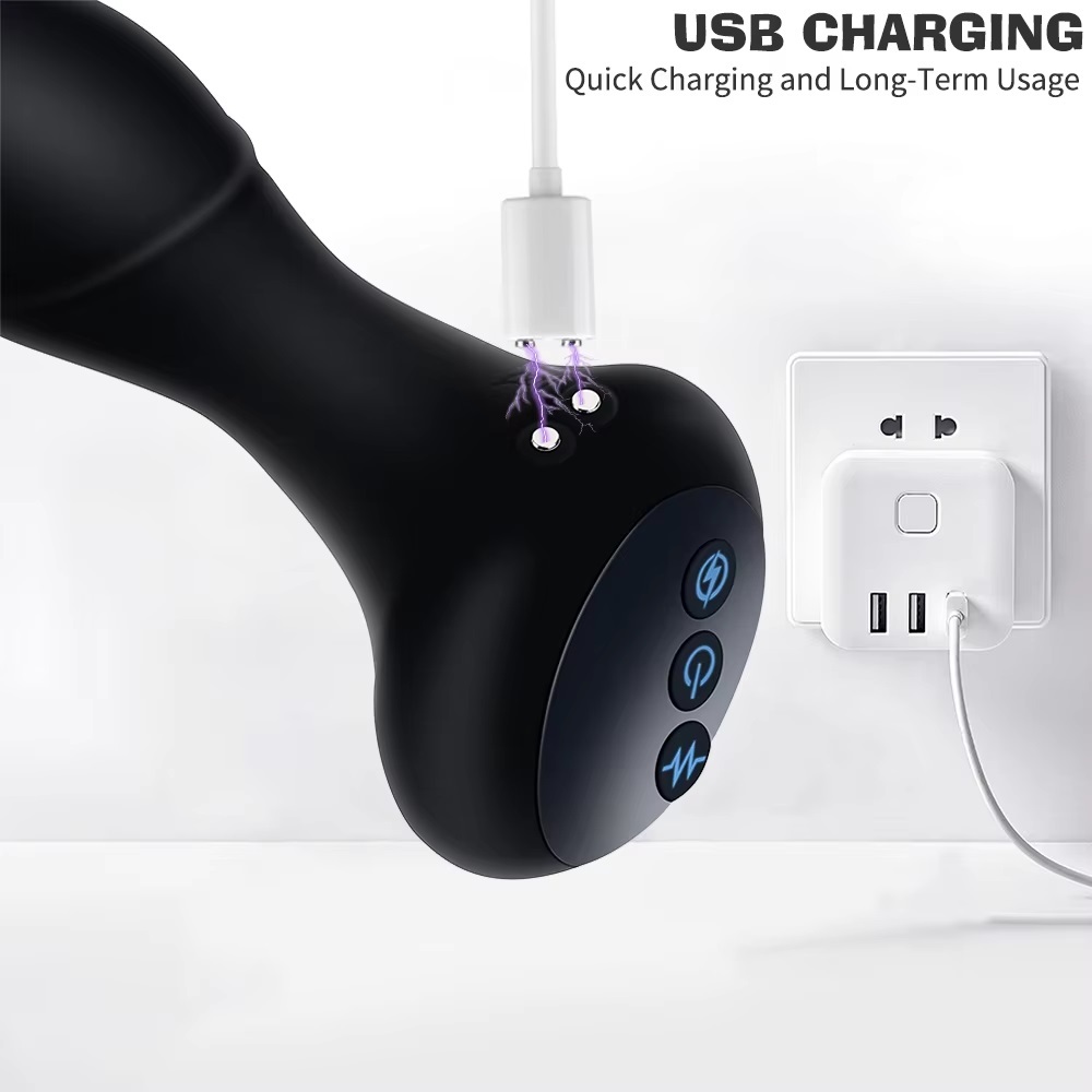3段 電動(dòng) 前立腺 マッサージ アナル ディルド ビーズ バイブレーター エロティック おもちゃ ヴァギナ 肛門 加熱 USB給電 X383