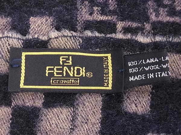 1 иен FENDI Fendi Zucca рисунок шерсть 100% бахрома muffler палантин шаль женский мужской хаки серия × темно-синий серия FK0658