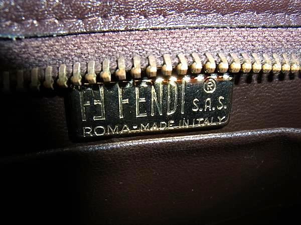 1 jpy FENDI Fendi Zucca pattern canvas × leather clutch bag second bag lady's men's brown group BN0961