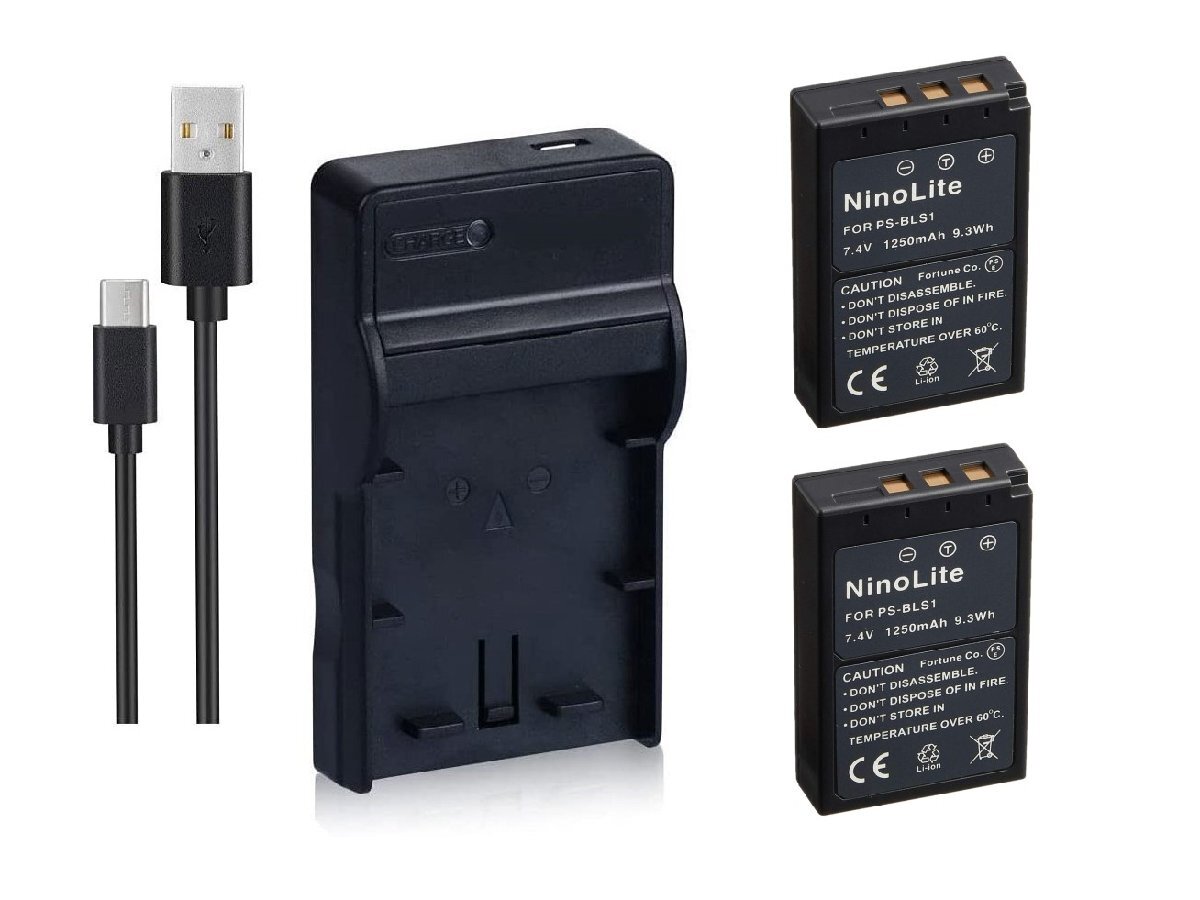 USB充電器 と バッテリー2個(gè)セット DC84 と OLYMPUS BLS-1 BLS-5互換