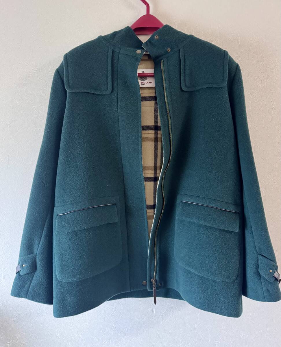オールドイングランド　コート　ショート　チェック　グリーン　38　美品　訳アリ
