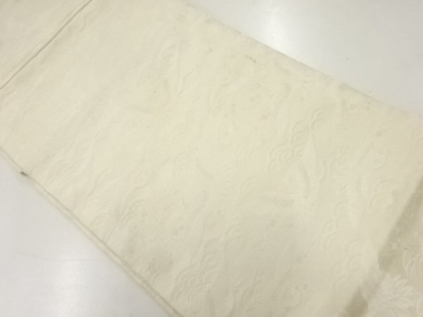 ys7195749; 宗sou 鶴に波模様織出し丸帯（材料）【アンティーク】【着】