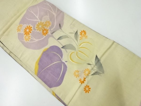 ys7255153; 宗sou 草花模様刺繍昼夜帯（材料）【アンティーク】【着】