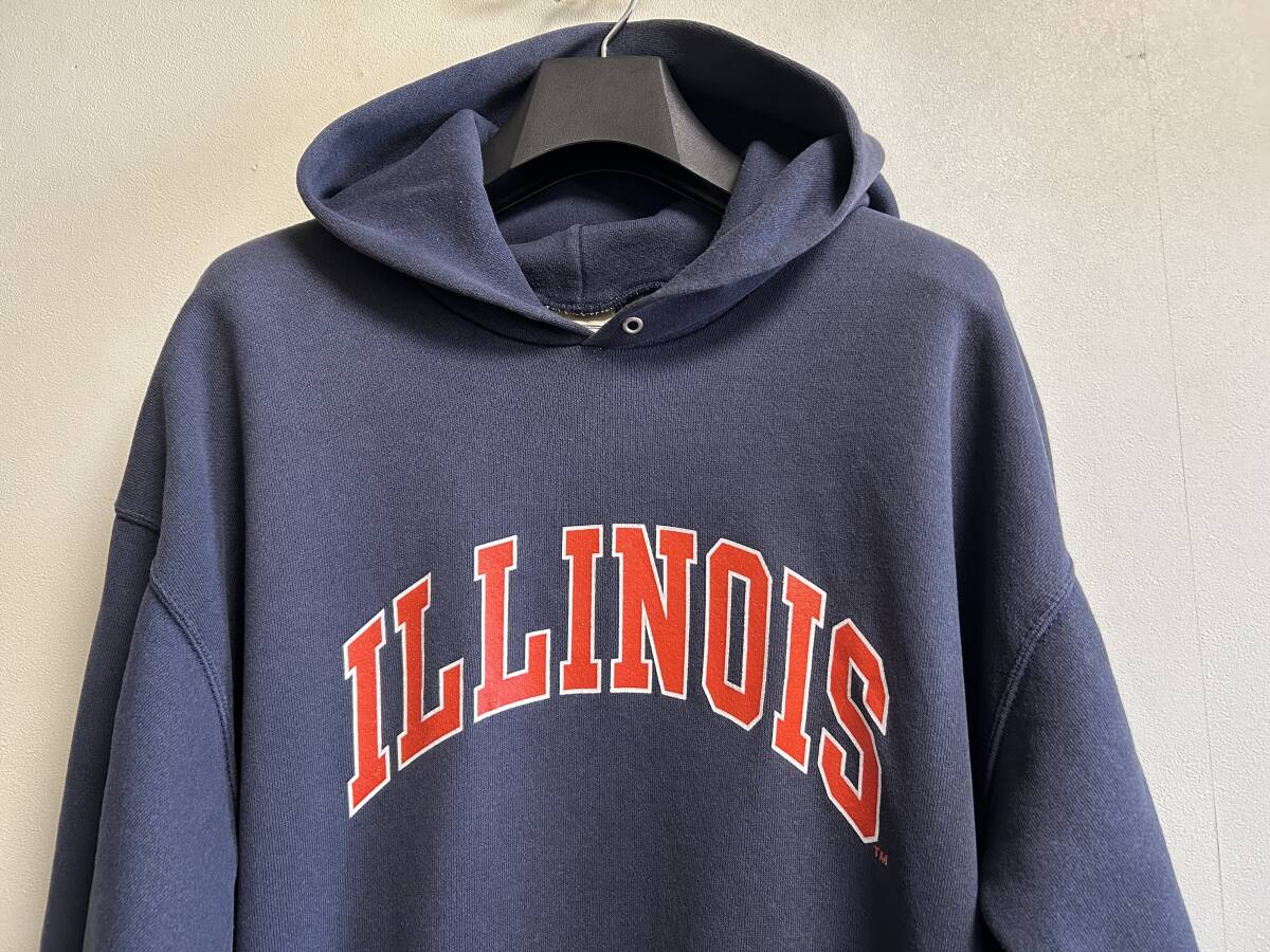 90s 00s メキシコ製 ヘビーウェイト Lee リー ILLINOIS イリノイ大学 カレッジ スウェットパーカー ヘビーウェイト トレーナー