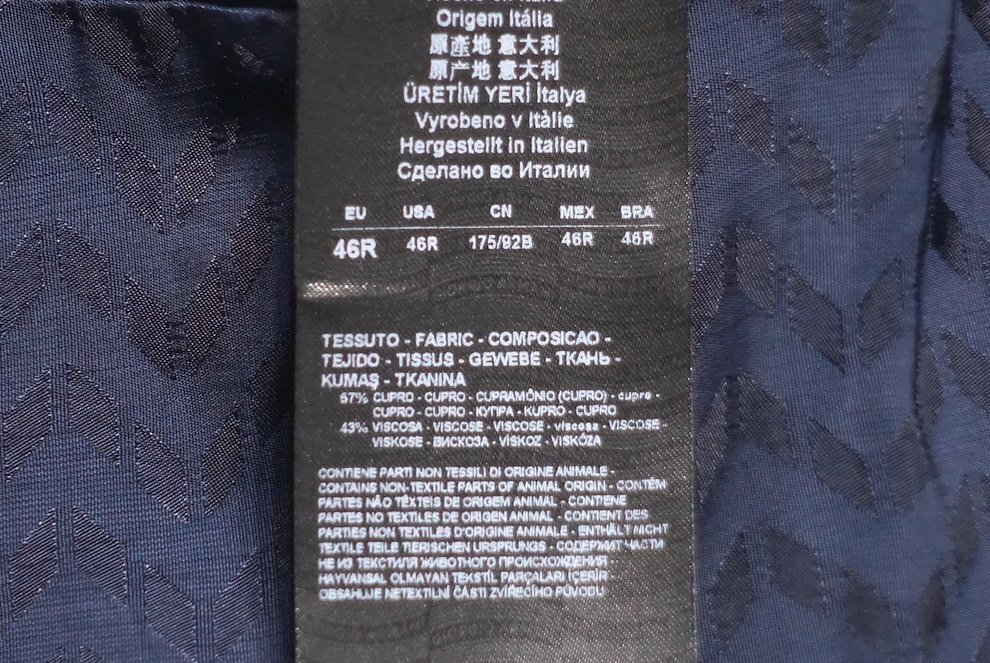 24SS 極美品 GIORGIO ARMANI ジョルジオアルマーニ 総柄 テーラードジャケット ネイビー キュプラ ビスコース メンズ 46 ブレザー