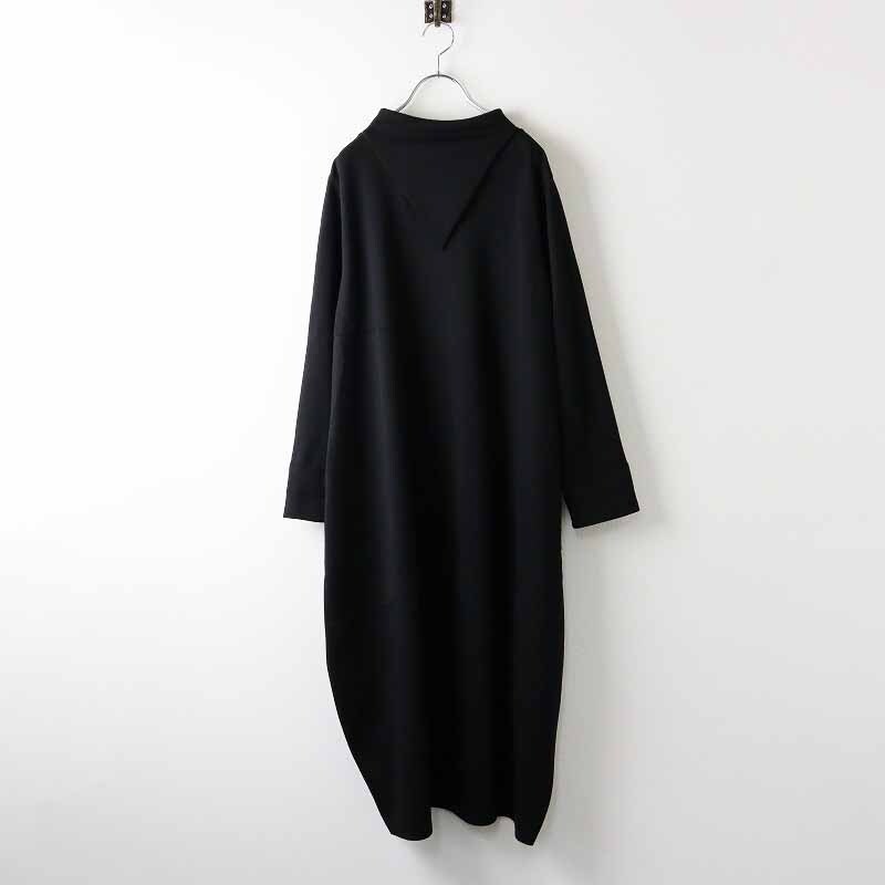 吉村ニット ベルポニー Bell Pony ストレッチ ジャージー モックネック ワンピース F/ブラック トップス プルオーバー 【2400014198119】