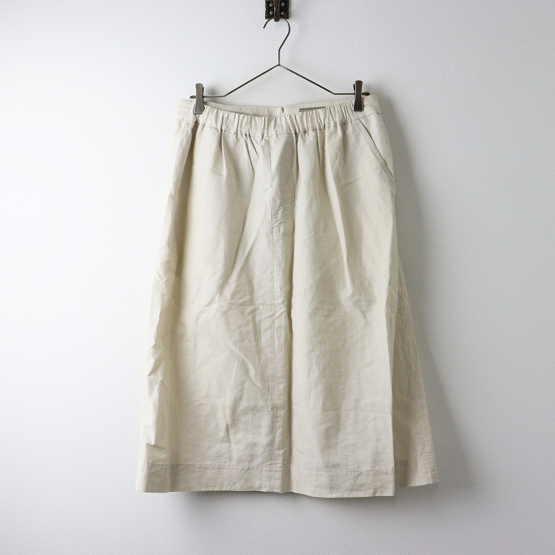 2021SS マーガレットハウエル MARGARET HOWELL PLAIN WEAVE COTTON LINEN スカート 2/オフホワイト【2400014179132】