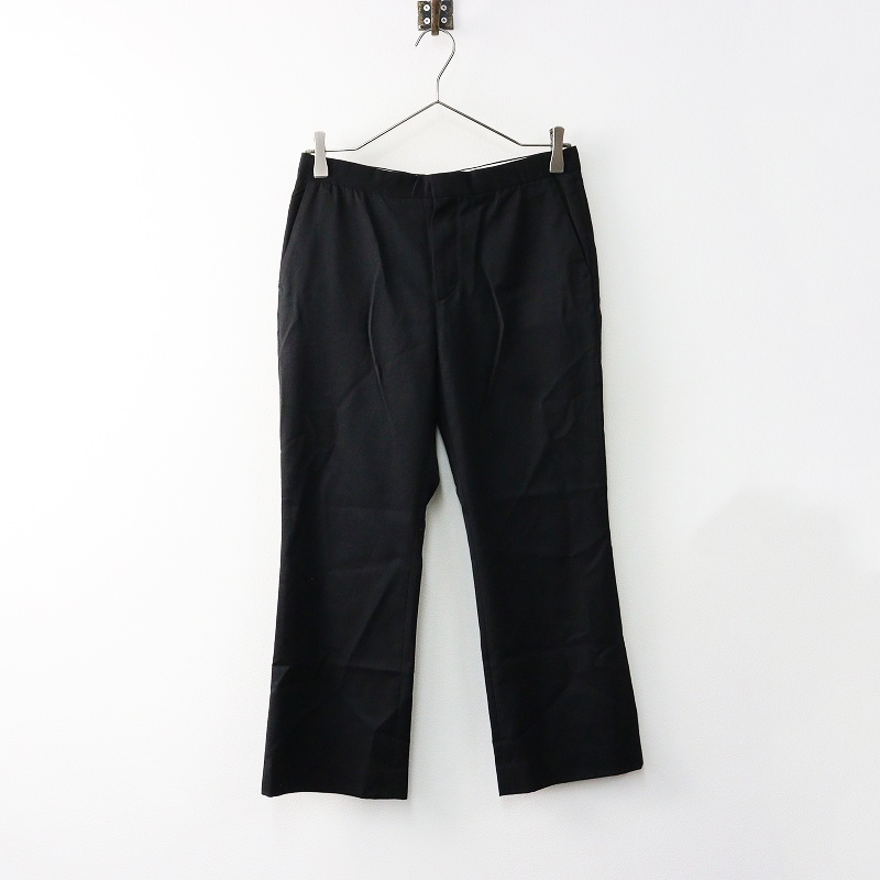 2020SS ドゥーズィエムクラス Deuxieme Classe クロップドフレアパンツ 34/■ ブラック ボトムス 半端丈【2400014106541】